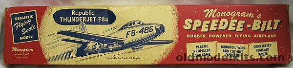 Monogram Speedee-Bilt Republic Thunderjet F-84 Flying Wood Model, G10 plastic model kit